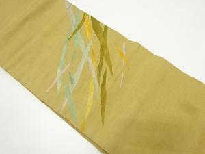 リサイクル　手織り紬　和紙　抽象模様名古屋帯